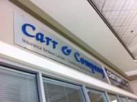 Brushed silver panel with 3D lettering and black vinyl cut lettering